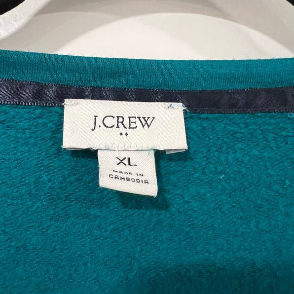 J Crew Womens Long Sleeve‎ Crewneck Top Bright Green/Blue Size XL - Picture 4 of 7